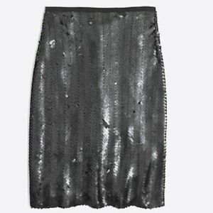 J.Crew Herringbone Sequin Midi Skirt